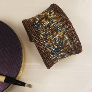 3 for $20! 🤩 Hand beaded earth tone bracelet cuff